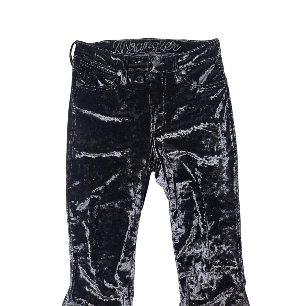 Wrangler Black Velvet High Rise Flare Pants - Picture 2 of 11
